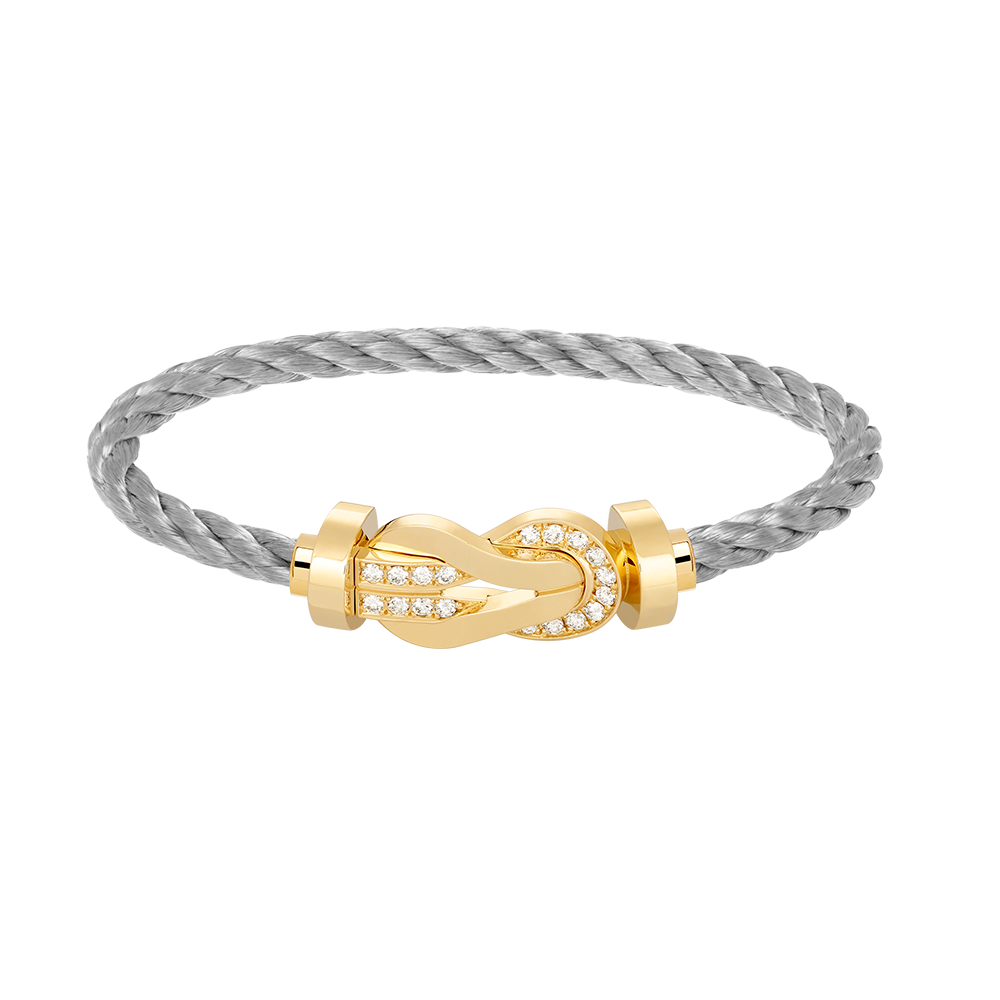 ??MIRA?¡¥CHANCE LARGE 8 FIGURE BUCKLE HALF DIAMOND BRACELET GOLD