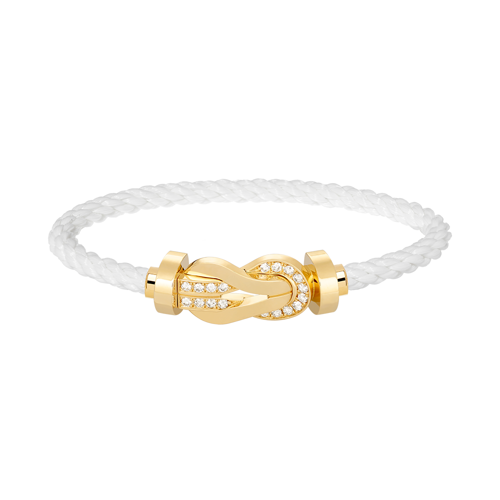 ??MIRA?¡¥CHANCE LARGE 8 FIGURE BUCKLE HALF DIAMOND BRACELET GOLD