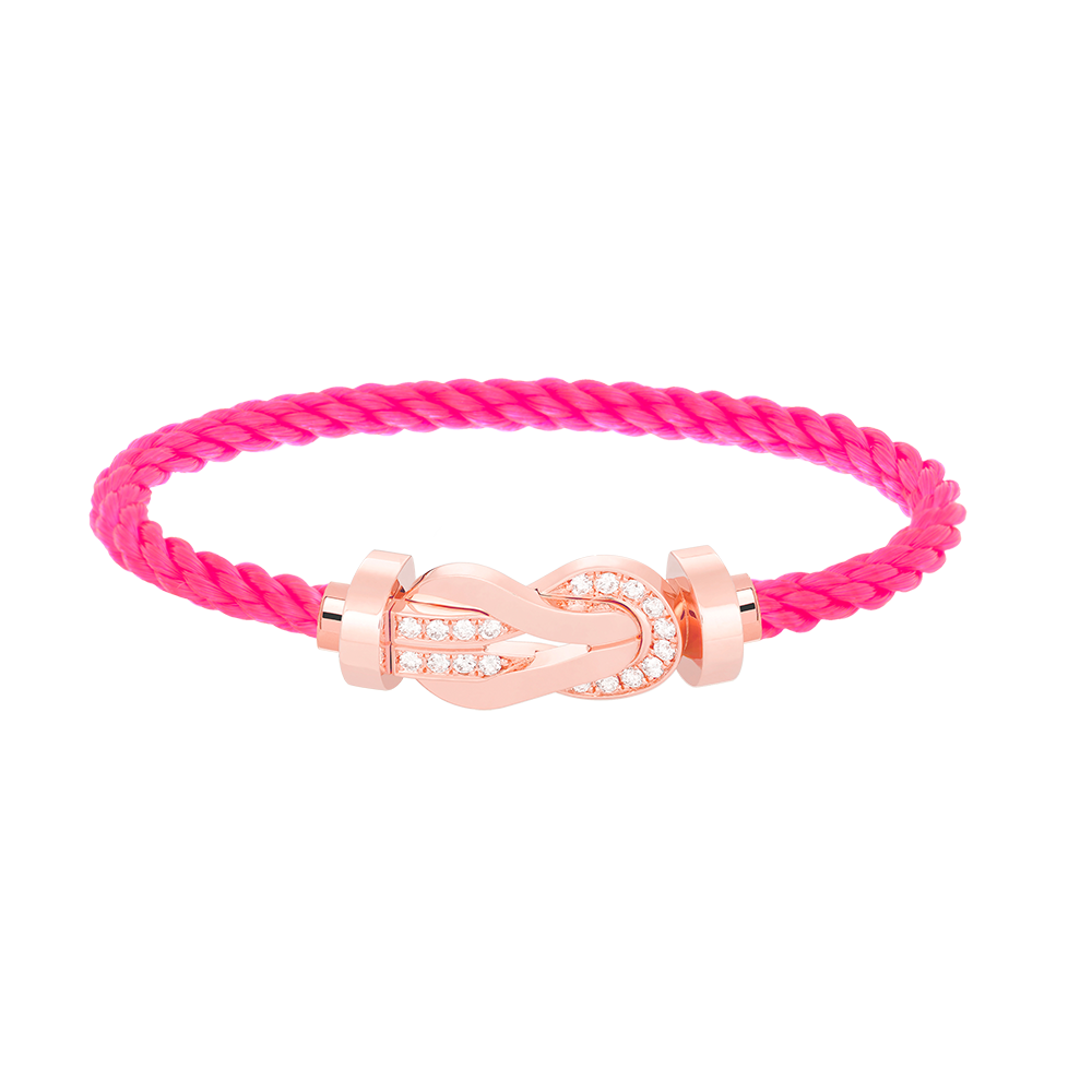 ??MIRA?¡¥CHANCE LARGE 8 FIGURE BUCKLE HALF DIAMOND BRACELET ROSE GOLD