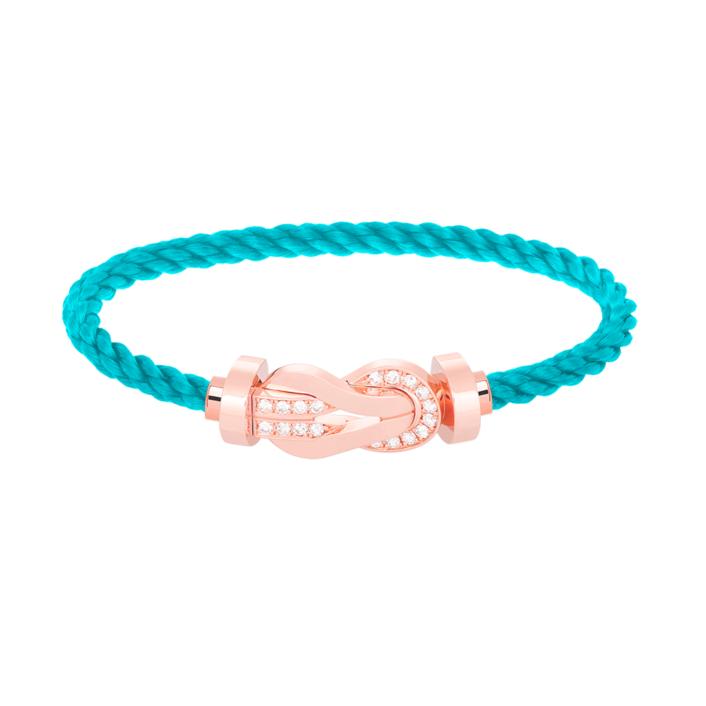 ??MIRA?¡¥CHANCE LARGE 8 FIGURE BUCKLE HALF DIAMOND BRACELET ROSE GOLD