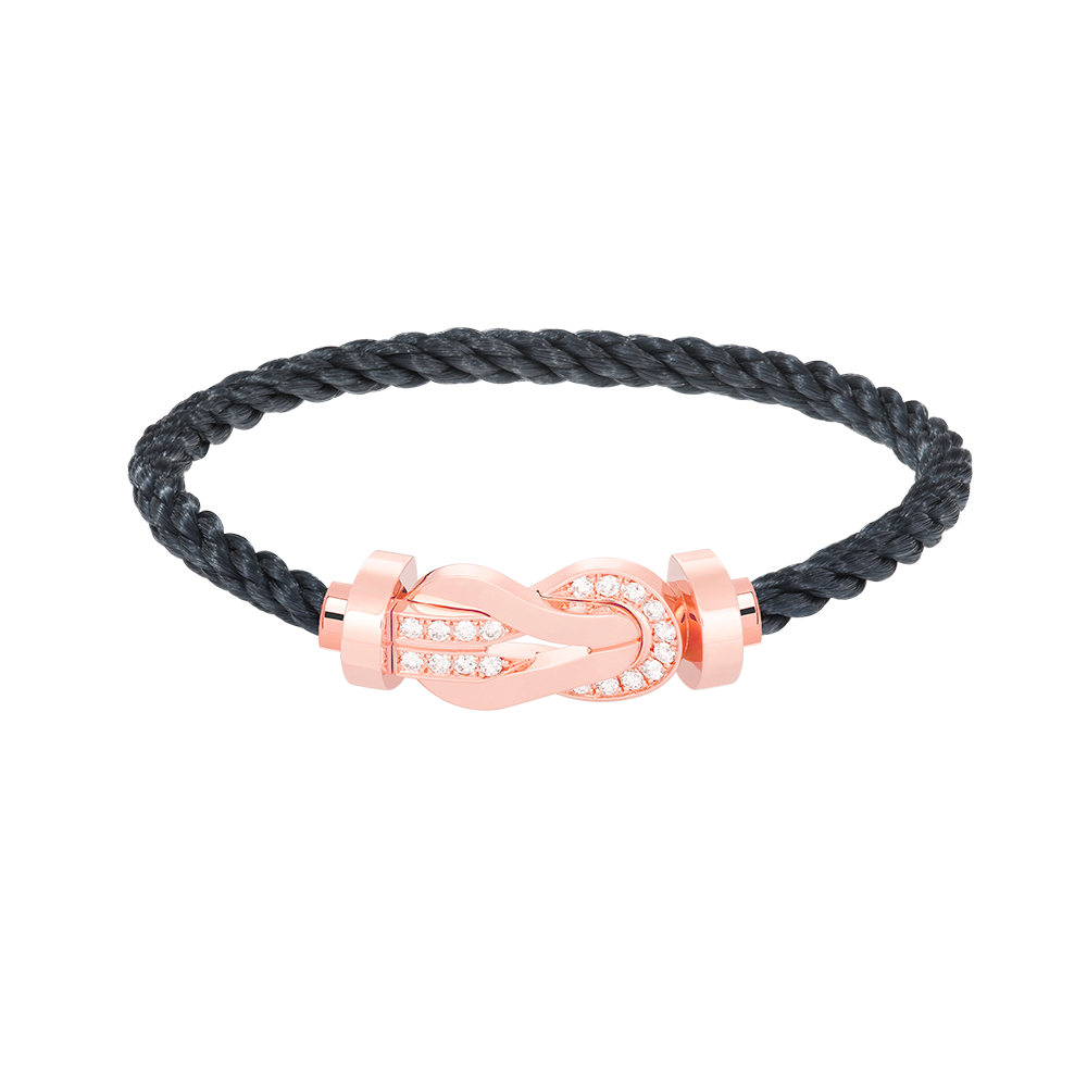 ??MIRA?¡¥CHANCE LARGE 8 FIGURE BUCKLE HALF DIAMOND BRACELET ROSE GOLD