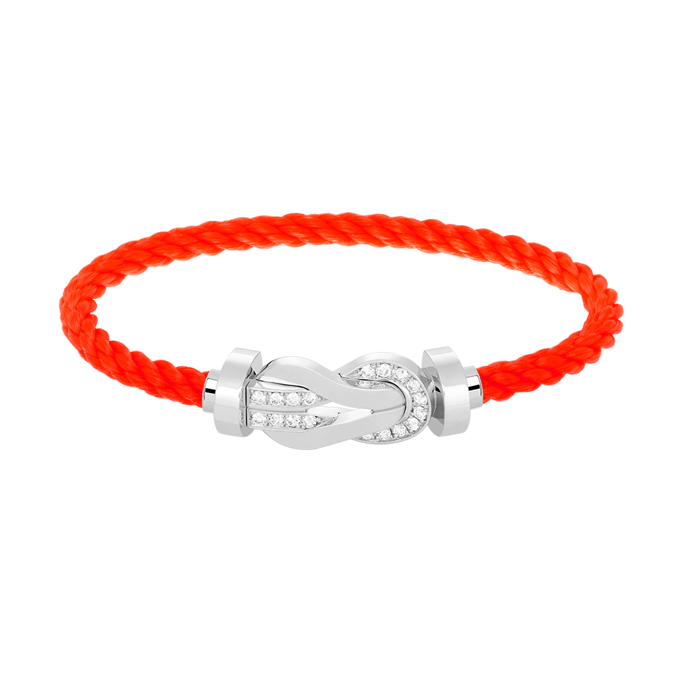 ??MIRA?¡¥CHANCE LARGE 8 FIGURE BUCKLE HALF DIAMOND BRACELET SILVER
