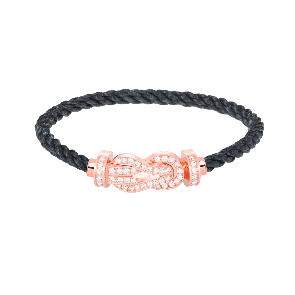 ??MIRA?¡¥CHANCE LARGE 8 FIGURE BUCKLE FULL DIAMOND BRACELET ROSE GOLD