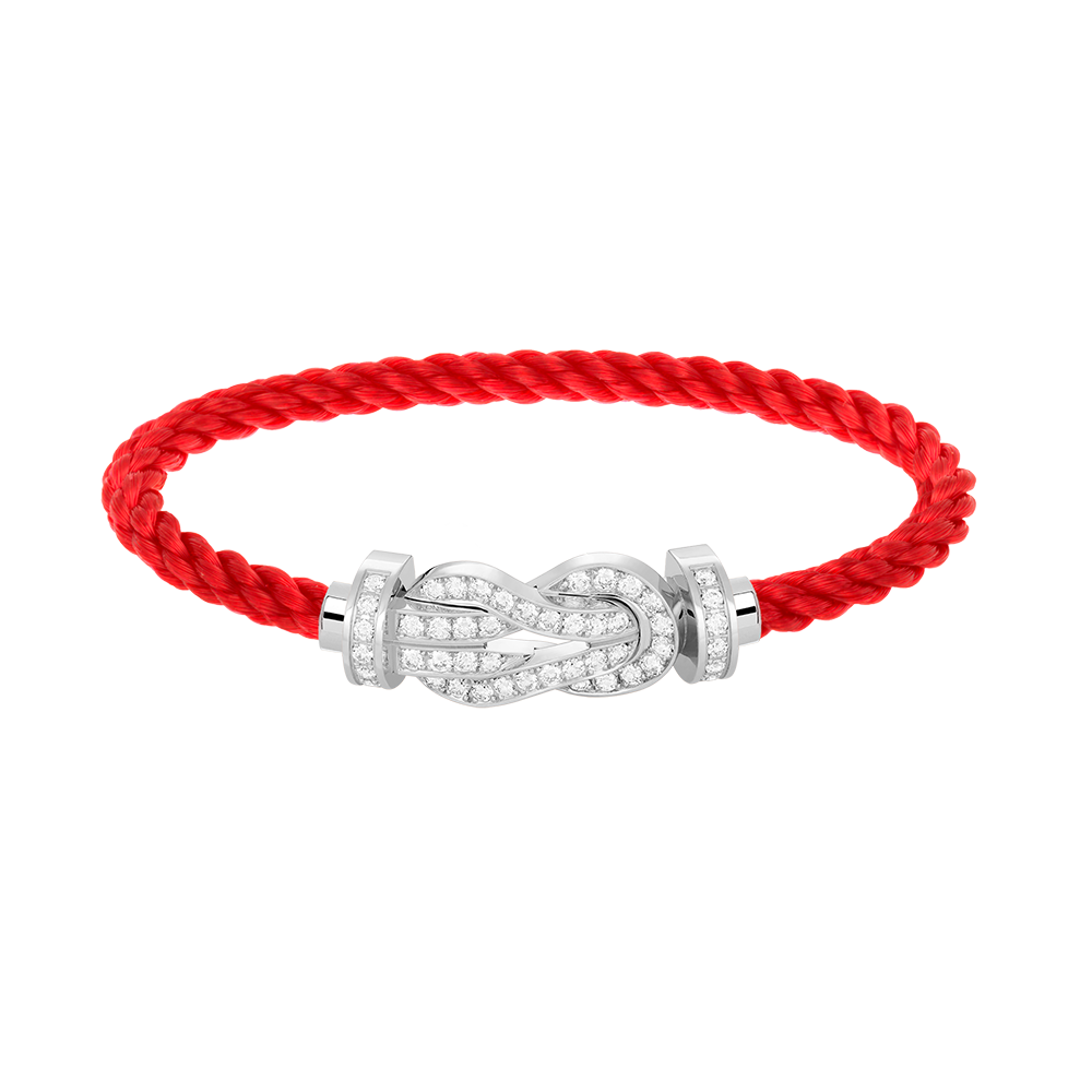 ??MIRA?¡¥CHANCE LARGE 8 FIGURE BUCKLE FULL DIAMOND BRACELET SILVER