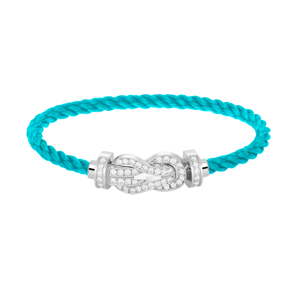 ??MIRA?¡¥CHANCE LARGE 8 FIGURE BUCKLE FULL DIAMOND BRACELET SILVER