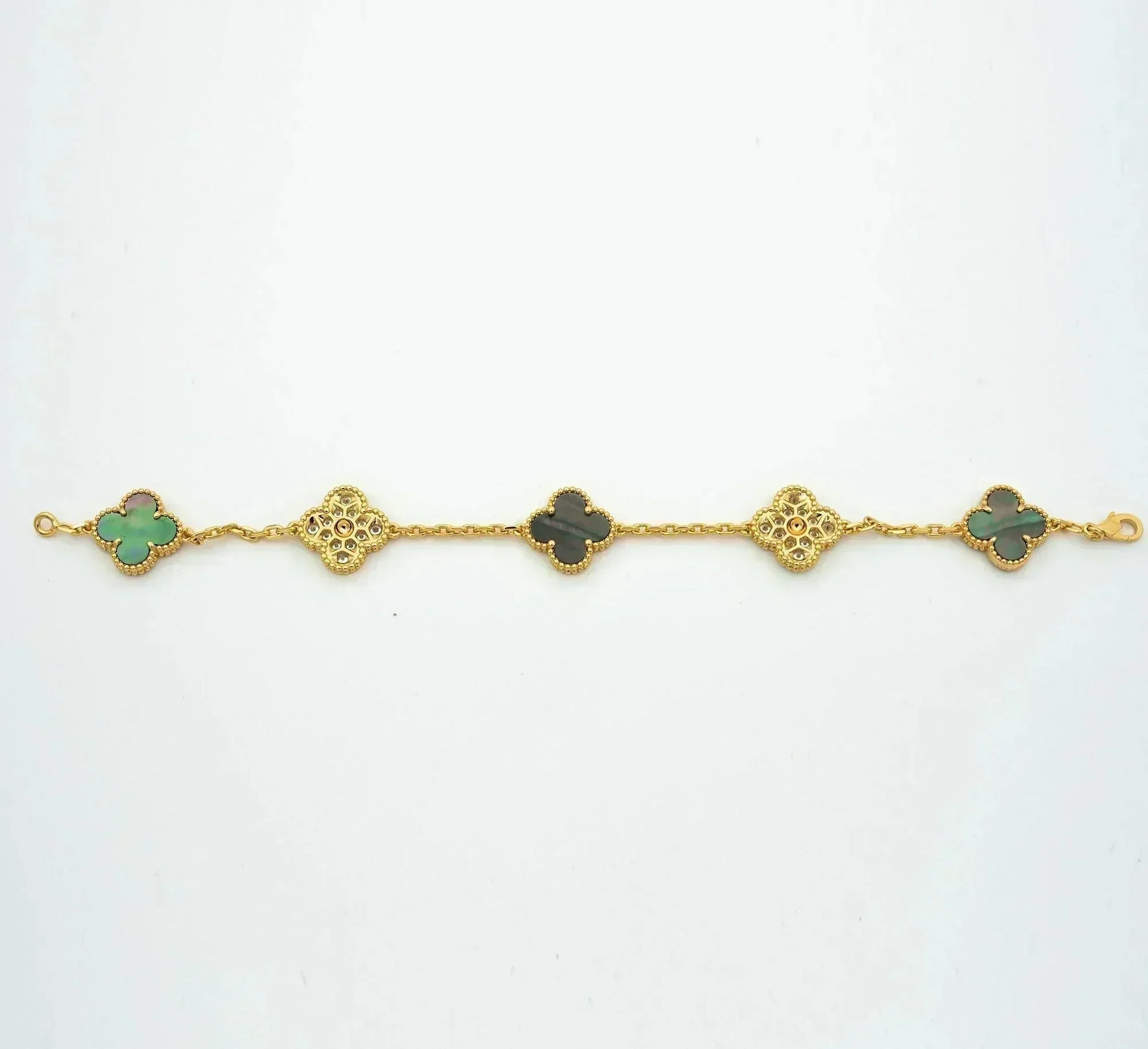 [MIRA]New CLOVER 5 MOTIF GRAY MOP BRACELET COLLECTION