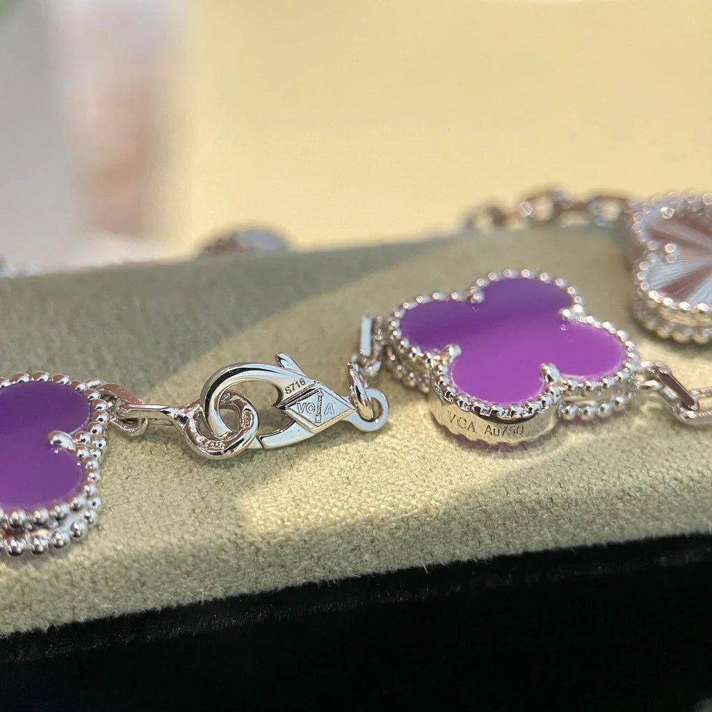 [MIRA]New  CLOVER 5 MOTIF VIOLET BRACELET COLLECTION