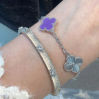 [MIRA]New  CLOVER 5 MOTIF VIOLET BRACELET COLLECTION