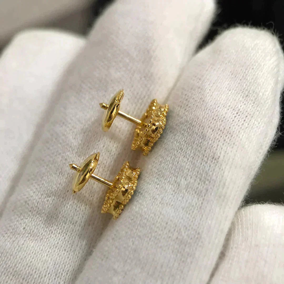 ??MIRA?¡¥CLOVER MINI 9.5MM MALACHITE  EARRINGS