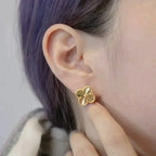 ??MIRA?¡¥CLOVER MEDIUM 1 MOTIFS LASER EARRINGS