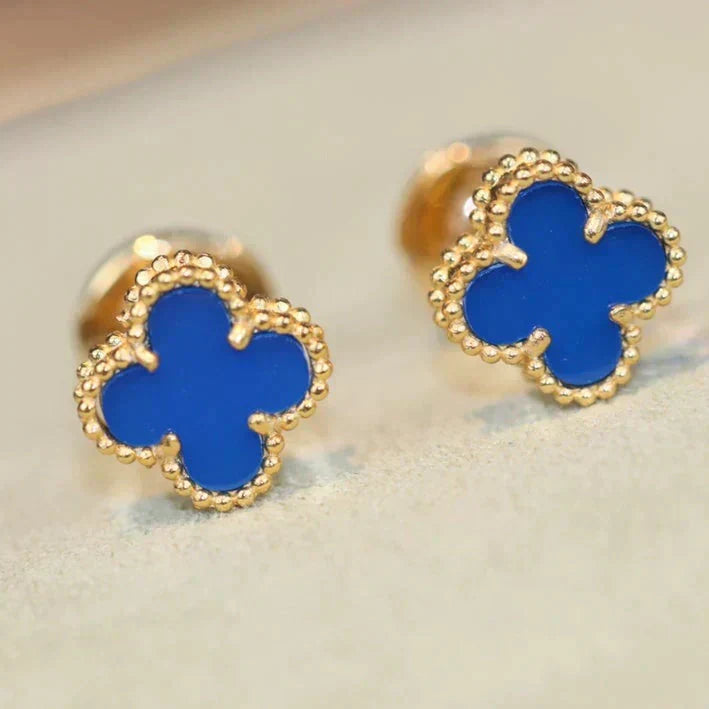 ??MIRA?¡¥CLOVER MINI 9.5MM TURQUOISE EARRINGS
