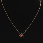 ??MIRA?¡¥STAR NECKLACE PINK GOLD 1 DIAMOND