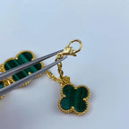 ??MIRA?¡¥MAGIC CLOVER MALACHITE GOLD BRACELET 5 MOTIFS