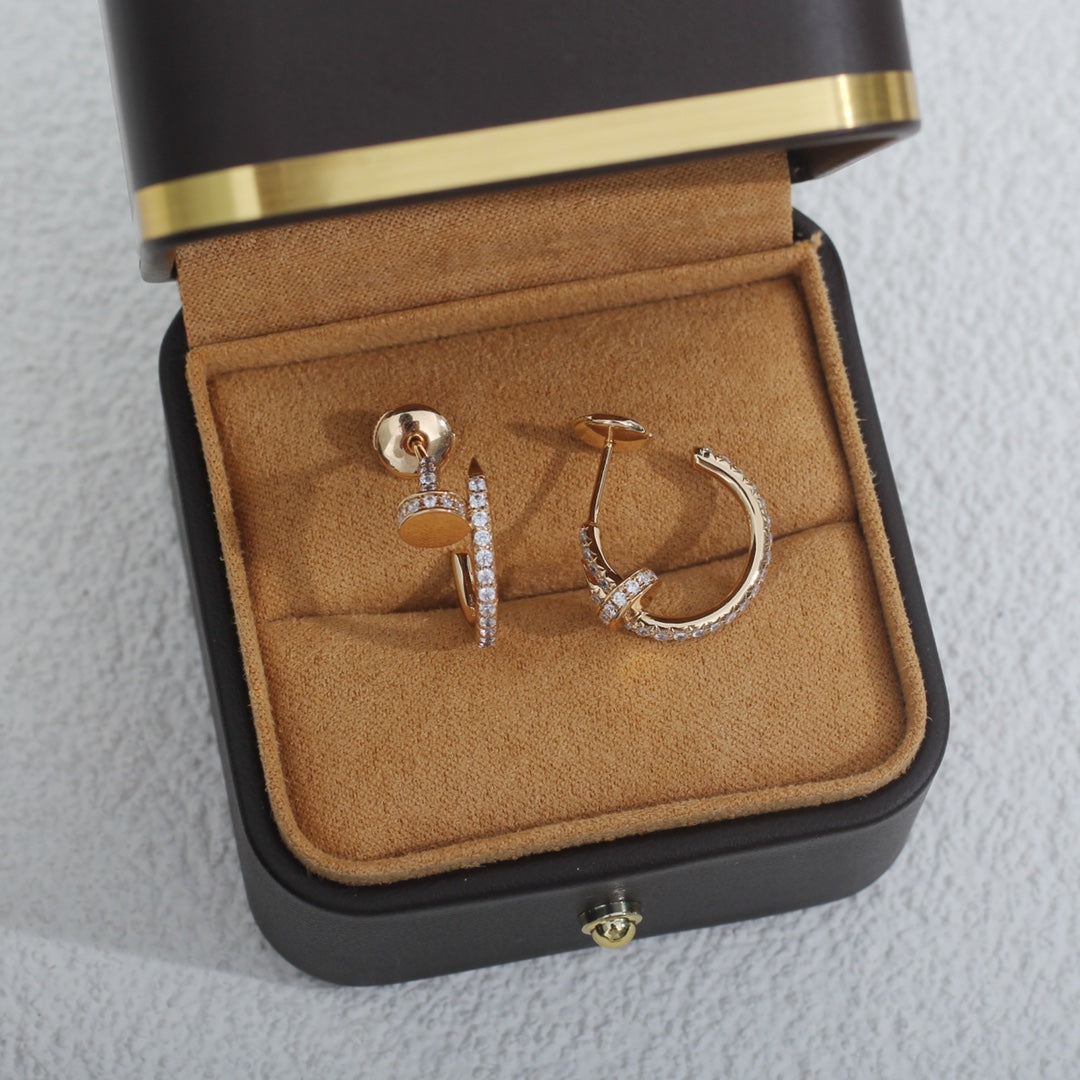 ??MIRA?¡¥JUSTE EARRINGS 12.75MM PINK GOLD DIAMOND