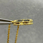 ??MIRA?¡¥CLOVER 15MM BLACK ONYX SINGLE FLOWER NECKLACE