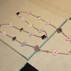 ??MIRA?¡¥CLOVER 20 MOTIFS DARK MOP DIAMOND  NECKLACE