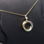 ??MIRA?¡¥TRINITY SILVER GOLD PINK GOLD NECKLACE