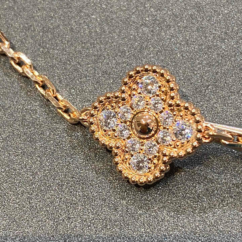 [MIRA] New  CLOVER 5 MOTIF FULL DIAMOND BRACELET COLLECTION