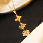 ??MIRA?¡¥STAR AND SUN DIAMOND PINK GOLD NECKLACE