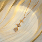 ??MIRA?¡¥STAR AND SUN DIAMOND PINK GOLD NECKLACE