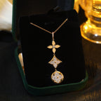 ??MIRA?¡¥STAR AND SUN DIAMOND PINK GOLD NECKLACE