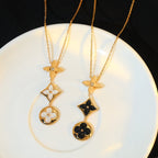??MIRA?¡¥STAR AND SUN ONYX PINK GOLD NECKLACE