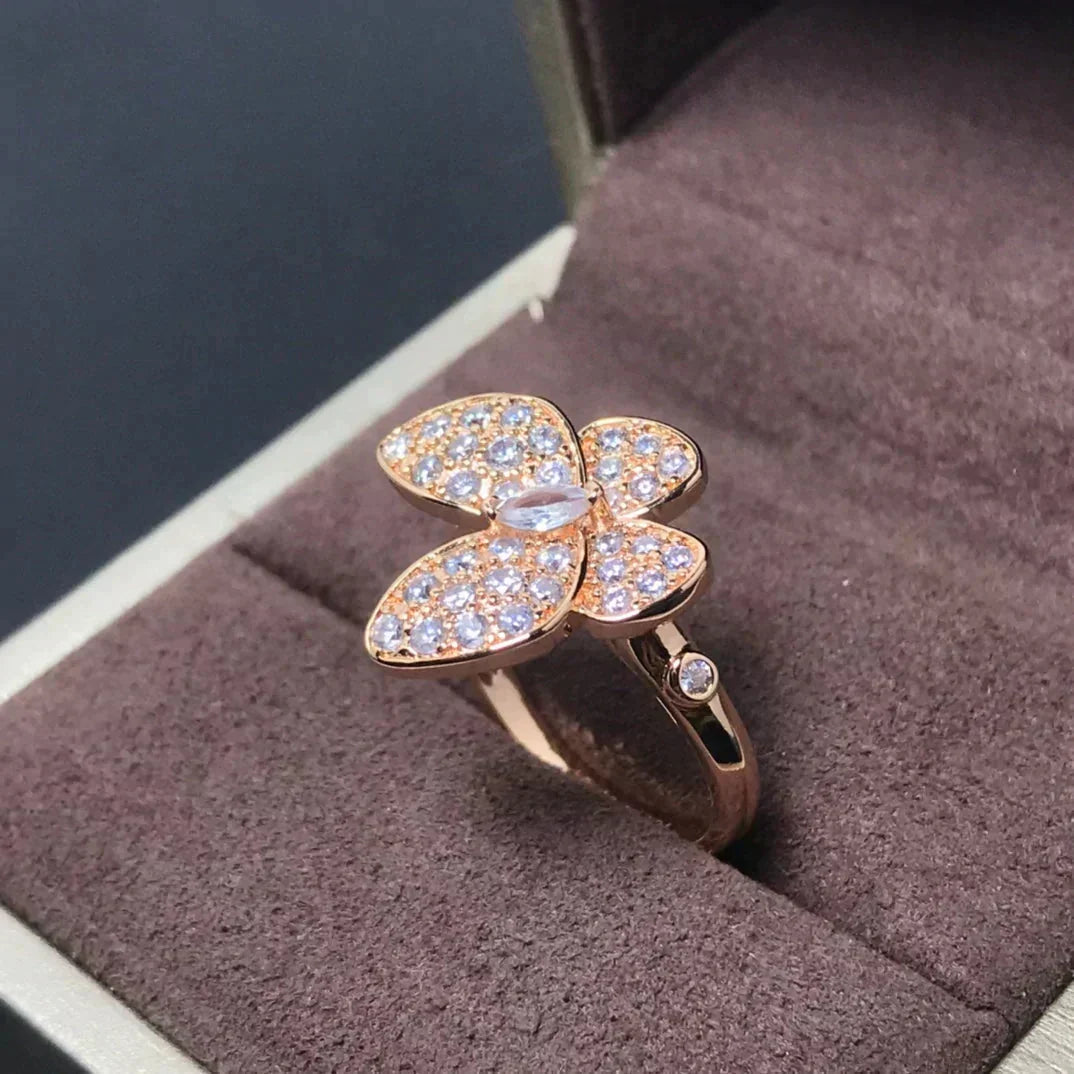 ??MIRA?¡¥BUTTERFLY PINK GOLD DIAMOND RING