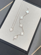 [MIRA]New CLOVER WHITE PEARL MOP 5 MOTIF BRACELET COLLECTION