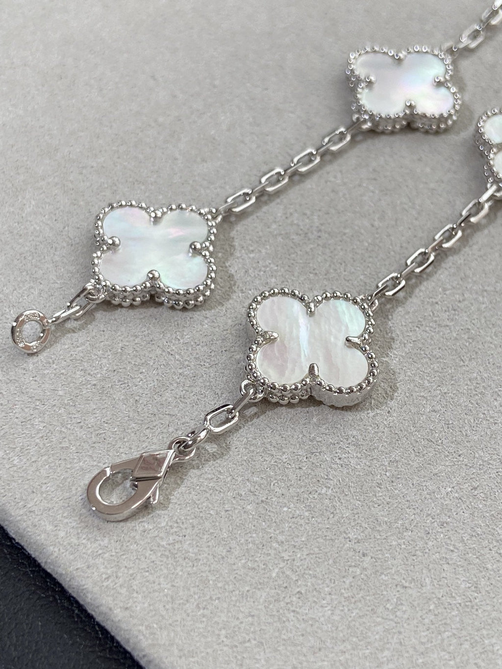 [MIRA]New CLOVER WHITE PEARL MOP 5 MOTIF BRACELET COLLECTION