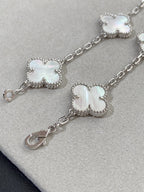 [MIRA]New CLOVER WHITE PEARL MOP 5 MOTIF BRACELET COLLECTION