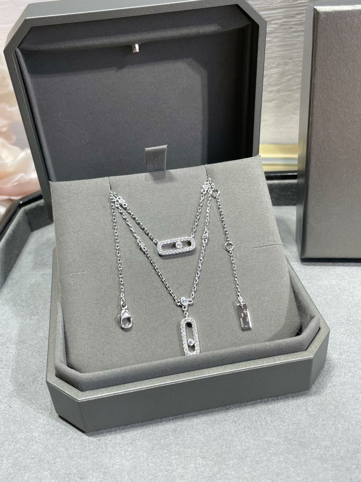 [MIRA] MOVE 2 ROW DIAMOND NECKLACE