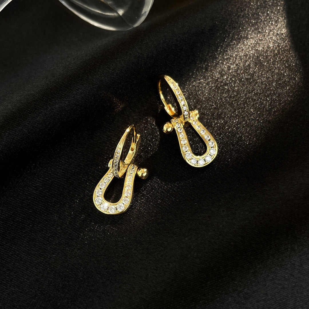 ??MIRA?¡¥FORCE 10 FULL DIAMOND DROP EARRINGS MEDIUM MODEL