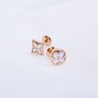 ??MIRA?¡¥STAR AND SUN PINK GOLD MOP STUD EARRINGS