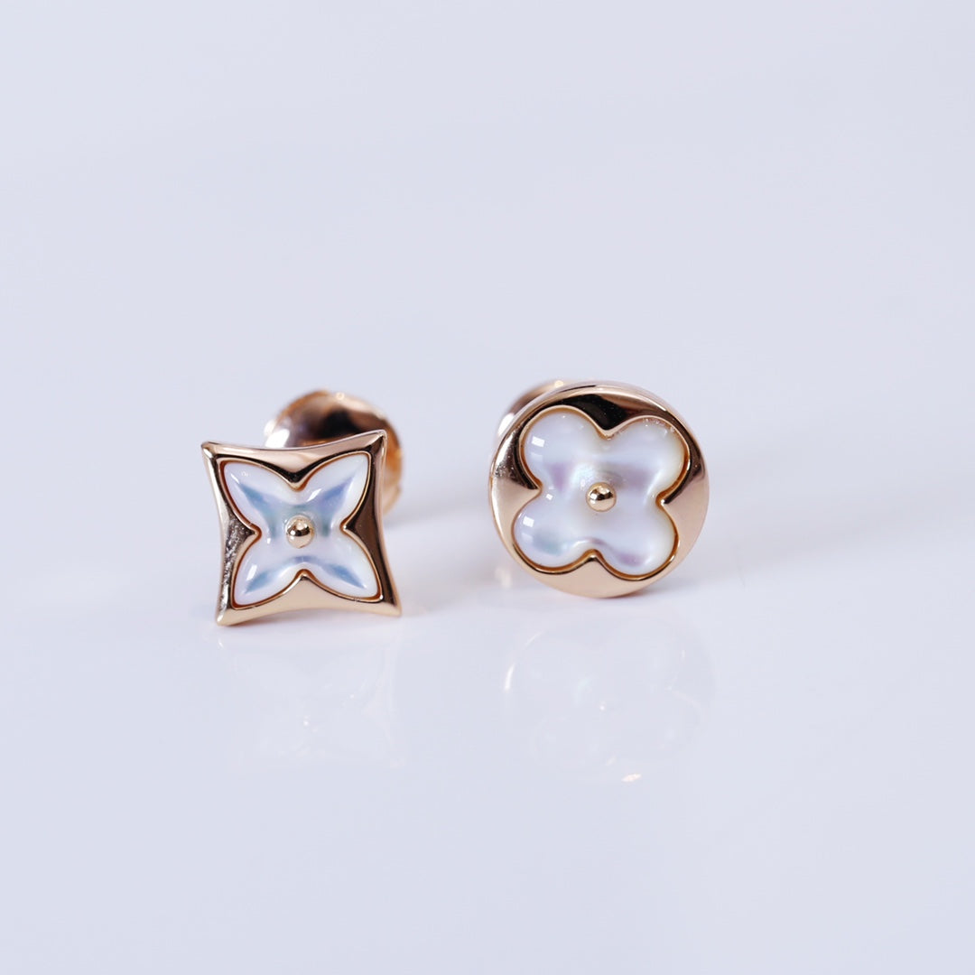 ??MIRA?¡¥STAR AND SUN PINK GOLD MOP STUD EARRINGS