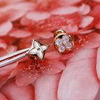 ??MIRA?¡¥STAR AND SUN PINK GOLD MOP STUD EARRINGS
