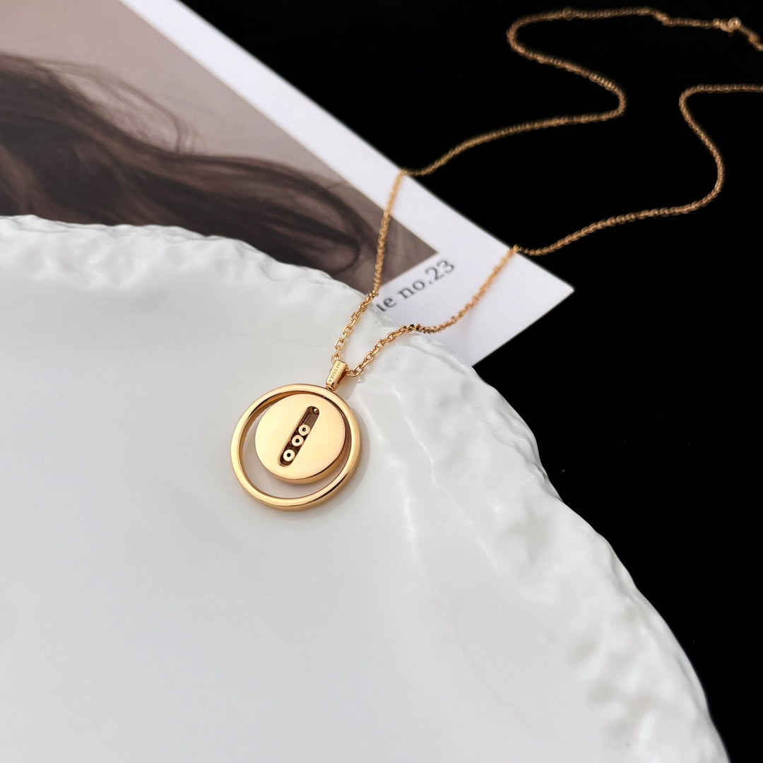 [MIRA]  MOVE MOP PINK GOLD NECKLACE