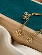 ??MIRA?¡¥BLOOMING PINK GOLD MOP BRACELET