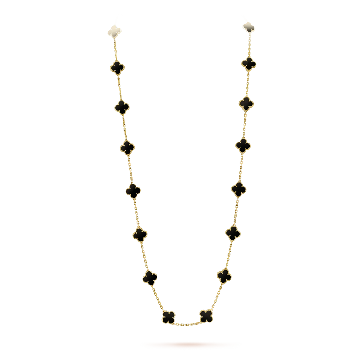 ??MIRA?¡¥CLOVER 20 MOTIFS ONYX NECKLACE