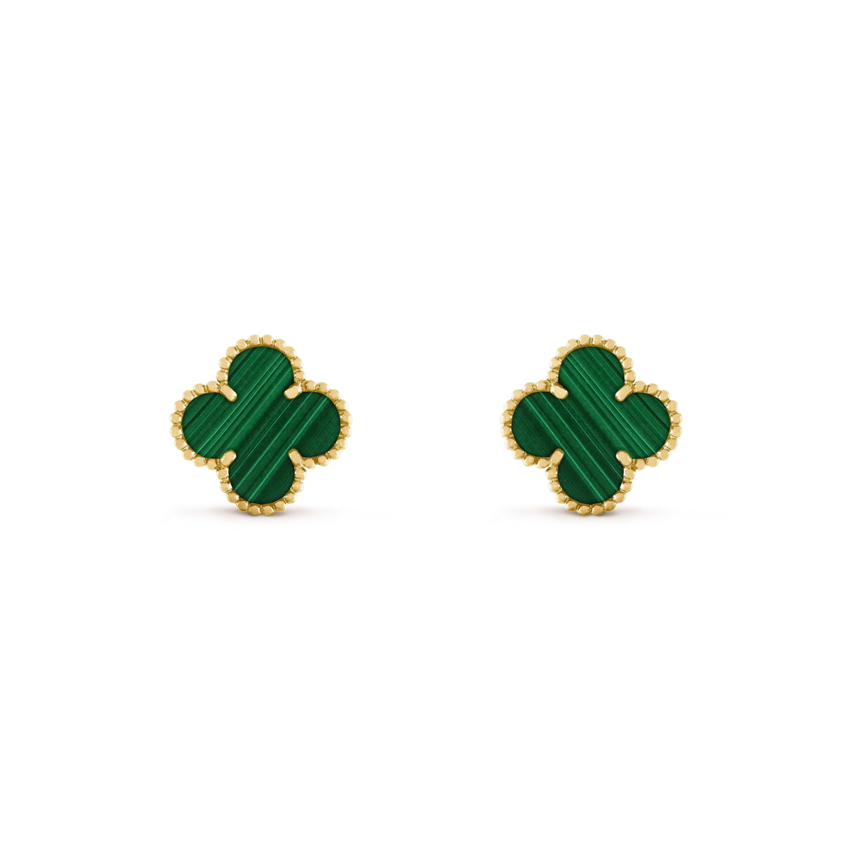 ??MIRA?¡¥CLOVER MEDIUM 1 MOTIFS MALACHITE  EARRINGS