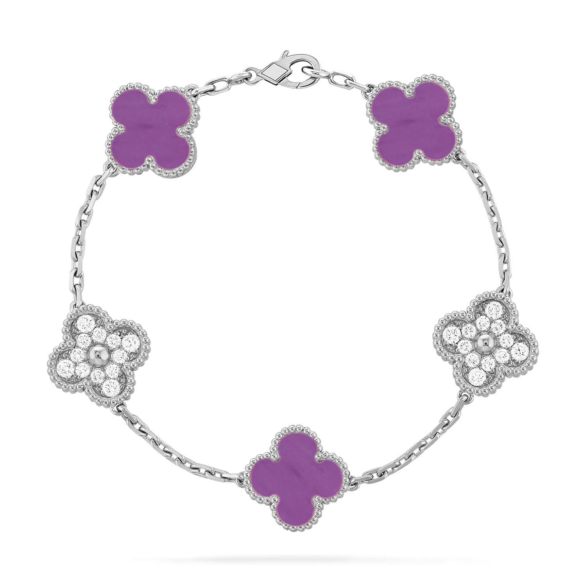 [MIRA]New  CLOVER 5 MOTIF VIOLET BRACELET COLLECTION