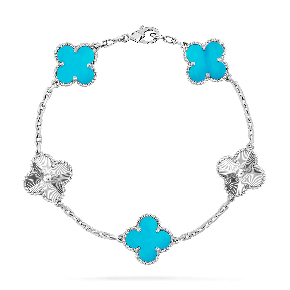 [MIRA]New  CLOVER 5 MOTIF TURQUOISE BRACELET COLLECTION
