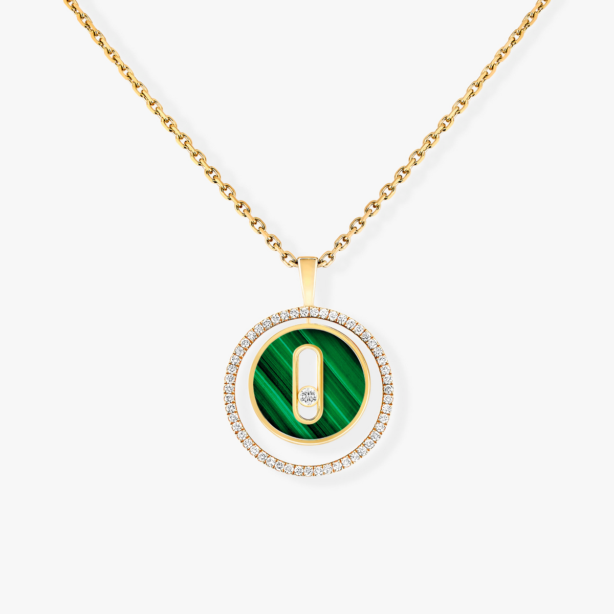 [MIRA]  MOVE 1 DIAMOND MALACHITE GOLD DIAMOND NECKLACE