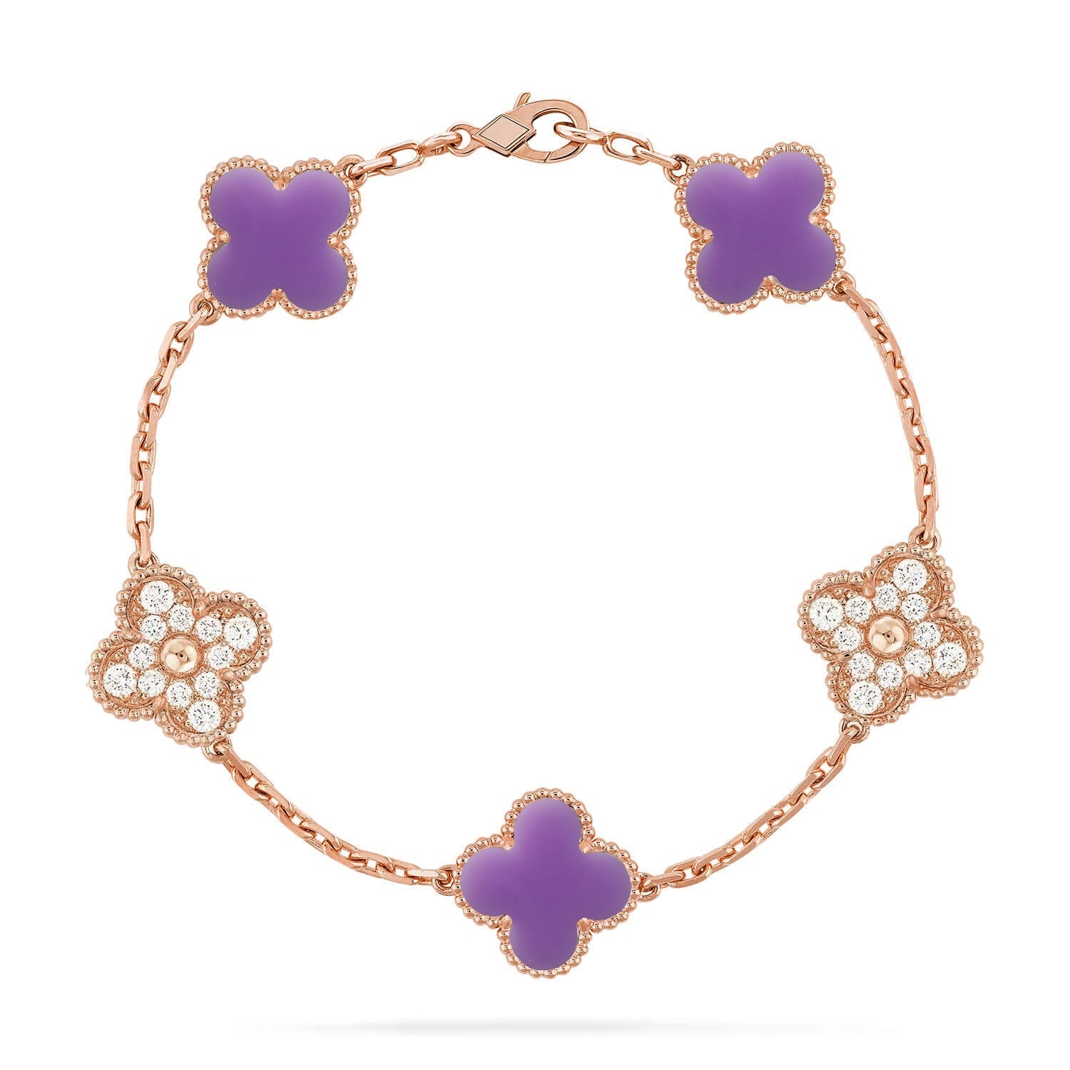 [MIRA]New CLOVER 5 MOTIF LIGHT PURPLE BRACELET COLLECTION