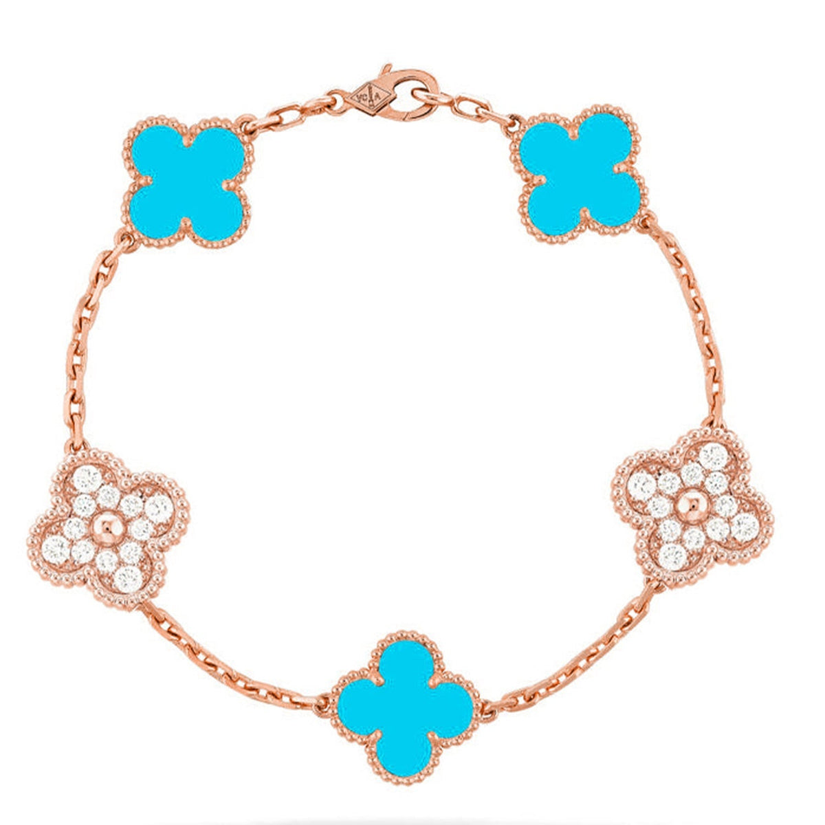 [MIRA]New  CLOVER 5 MOTIF TURQUOISE BRACELET COLLECTION