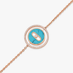 [MIRA]  MOVE TURQUOISE PINK GOLD DIAMOND BRACELET