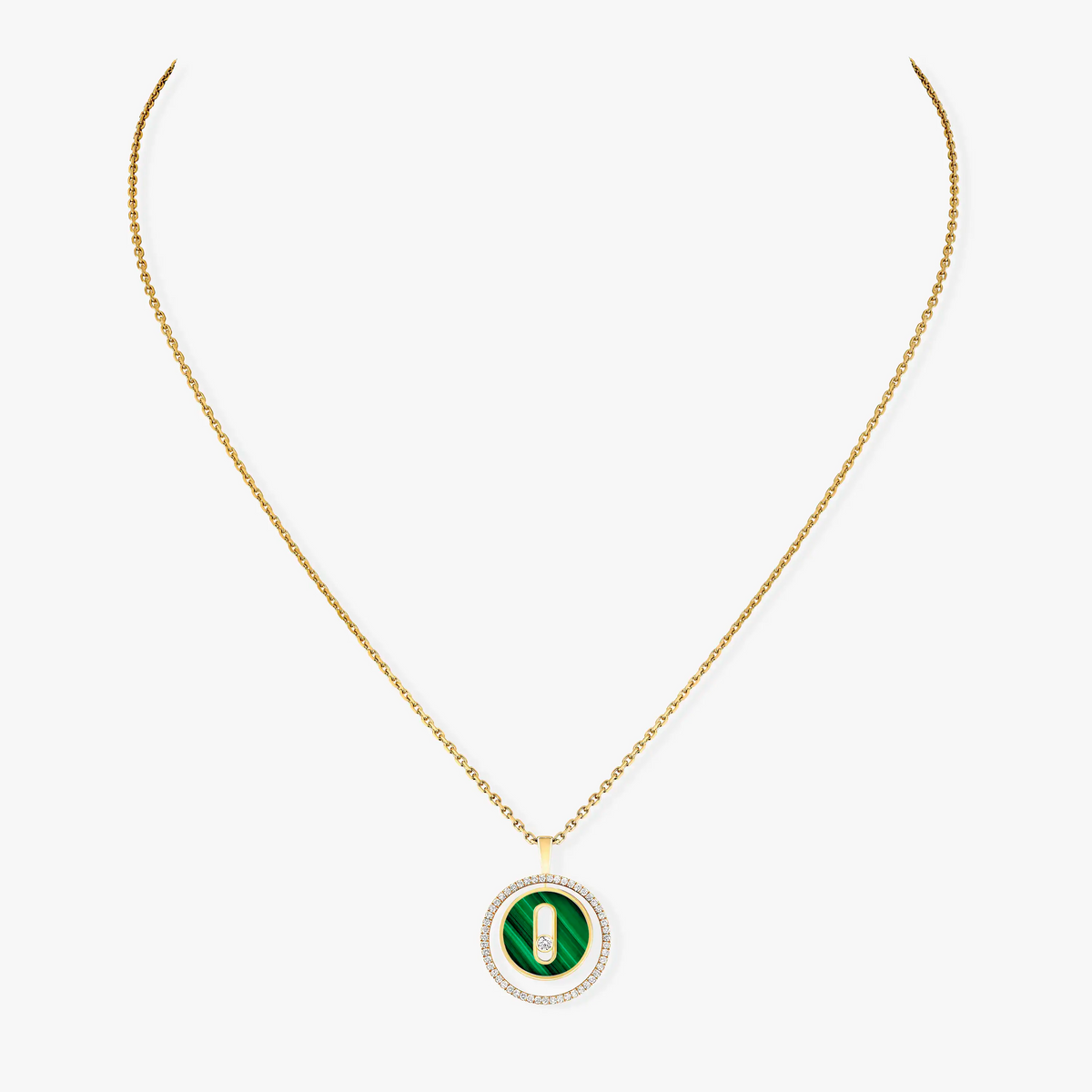 [MIRA]  MOVE 1 DIAMOND MALACHITE GOLD DIAMOND NECKLACE
