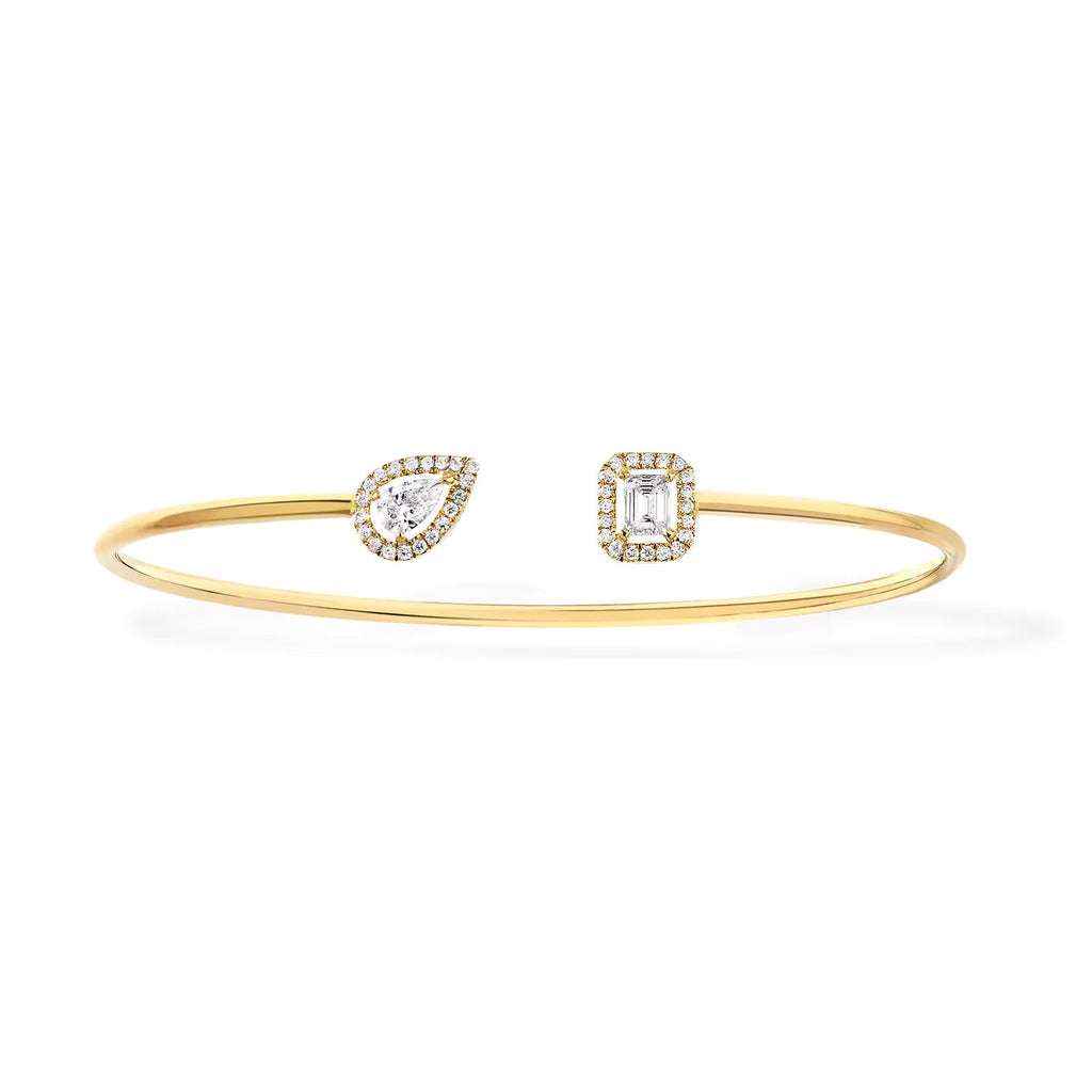 [MIRA] JONC FLEX MY TWIN TOI & MOI SILVER DIAMOND BRACELET