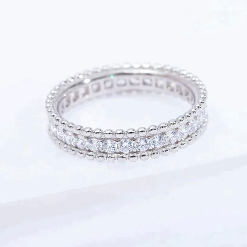 ??MIRA?¡¥PERLEE DIAMOND SILVER RING