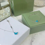 ??MIRA?¡¥BUTTERFLY TURQUOISE BUTTERFLY BRACELET SILVER