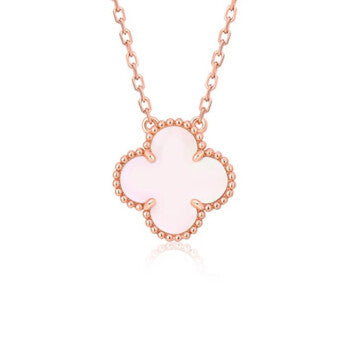 ??MIRA?¡¥CLOVER 15MM PINK MOTHER-OF-PEARL SINGLE FLOWER NECKLACE